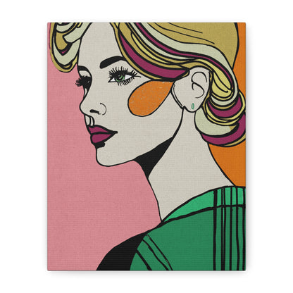 Dreamy Woman No. 1 Modern Graphic Art Print - Matte Canvas, Stretched, 1.25"