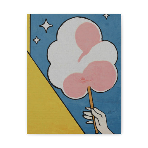 Comfort Food Pop Art Print - Cotton Candy - Matte Canvas, Stretched, 1.25"