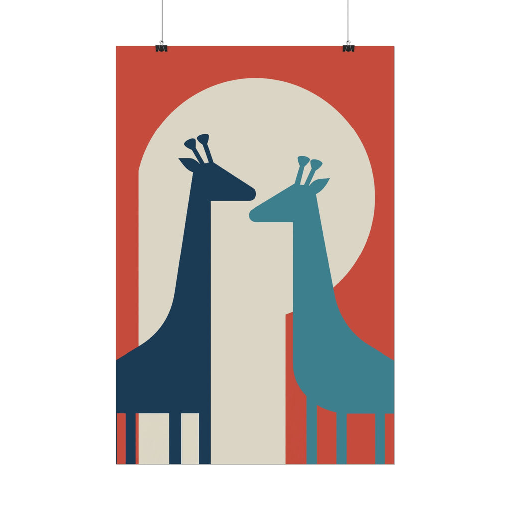 Animal Love Print Giraffes Only Rolled Poster - Animals, Giraffe, Valentines Day, Nature, Love