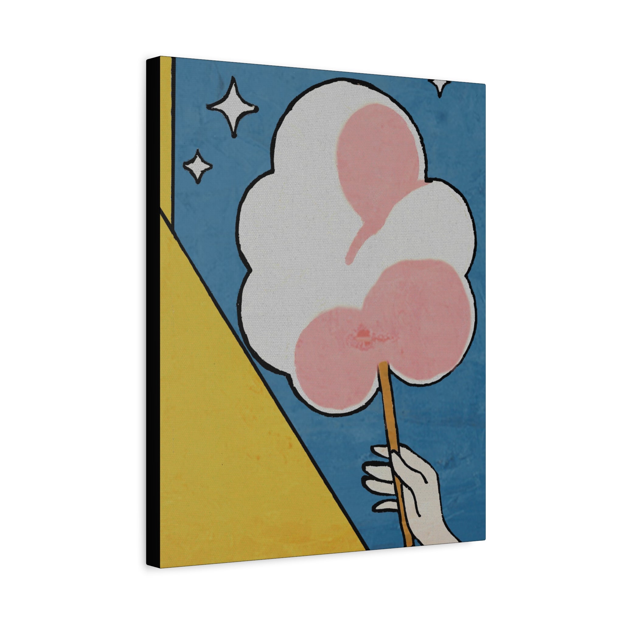 Comfort Food Pop Art Print - Cotton Candy - Matte Canvas, Stretched, 1.25"