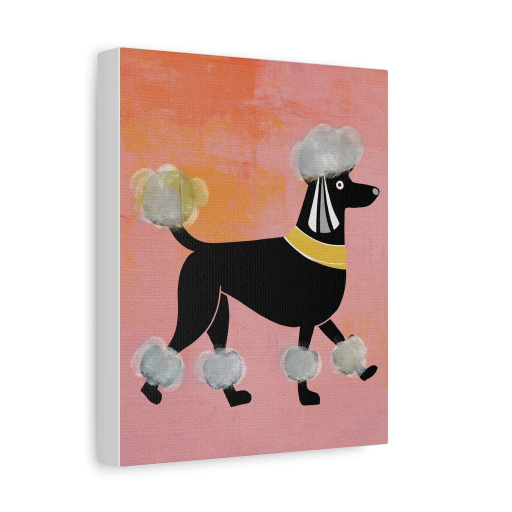 Midwest Modern Pink Poodle Art Print - Matte Canvas, Stretched, 1.25"