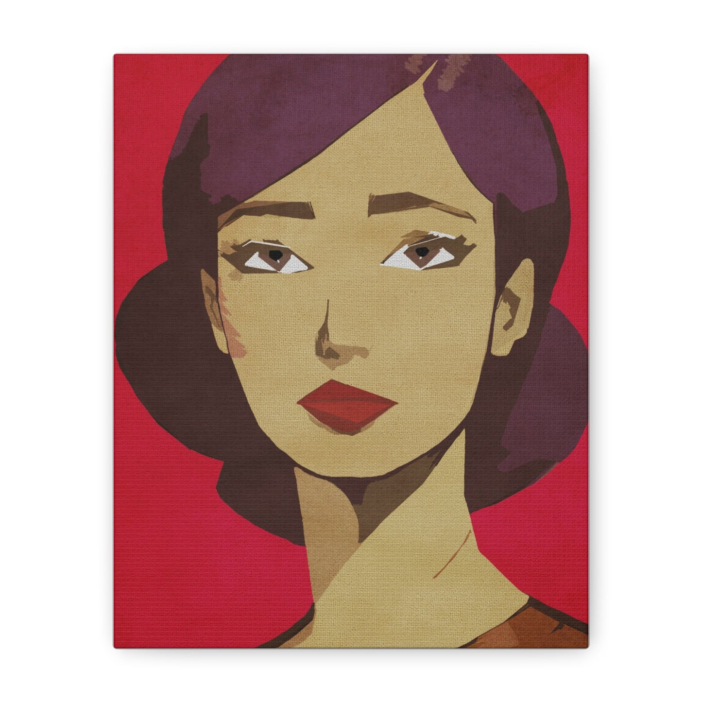 Woman in Red Portrait Graphic Art Print - Matte Canvas, Stretched, 1.25"