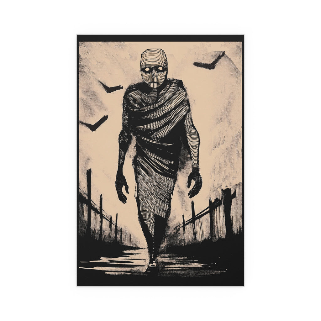Midwest Mod Walking Mummy Seasonal Silk Poster, Indoor and Outdoor Decor, Seasonal Decor, Halloween, Mummy