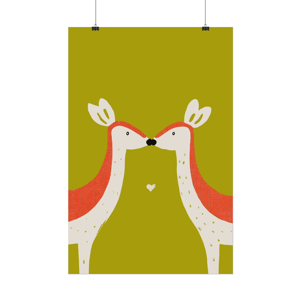 Animal Love Print Deer Only Rolled Poster - Animals, Deer, Doe, Valentines Day, Nature, Love