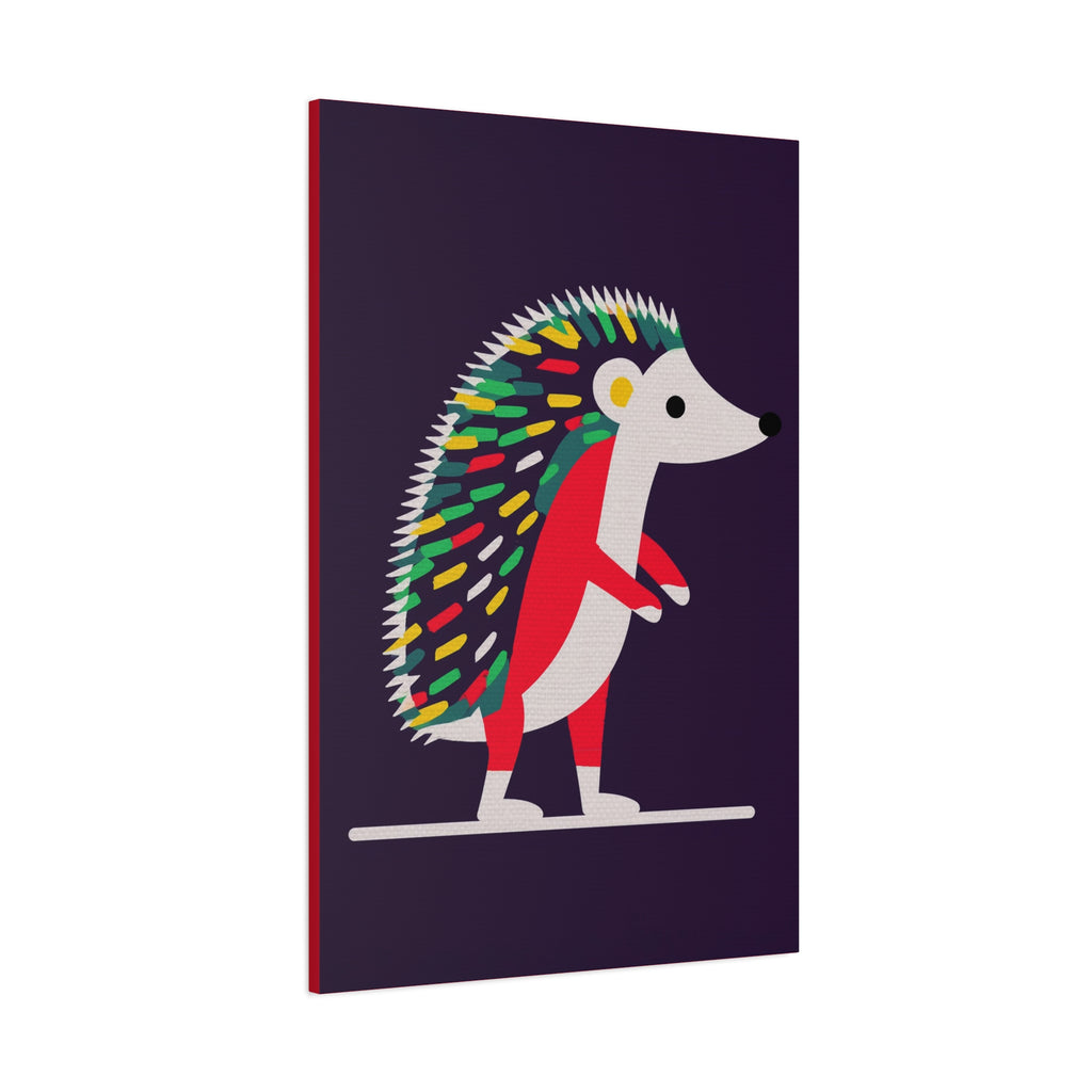 Midwest Modern Pop Art Style Hedgehog Print - Matte Canvas, Stretched, 1.25" - nursery, wall decor, fun art, bold, kids decor