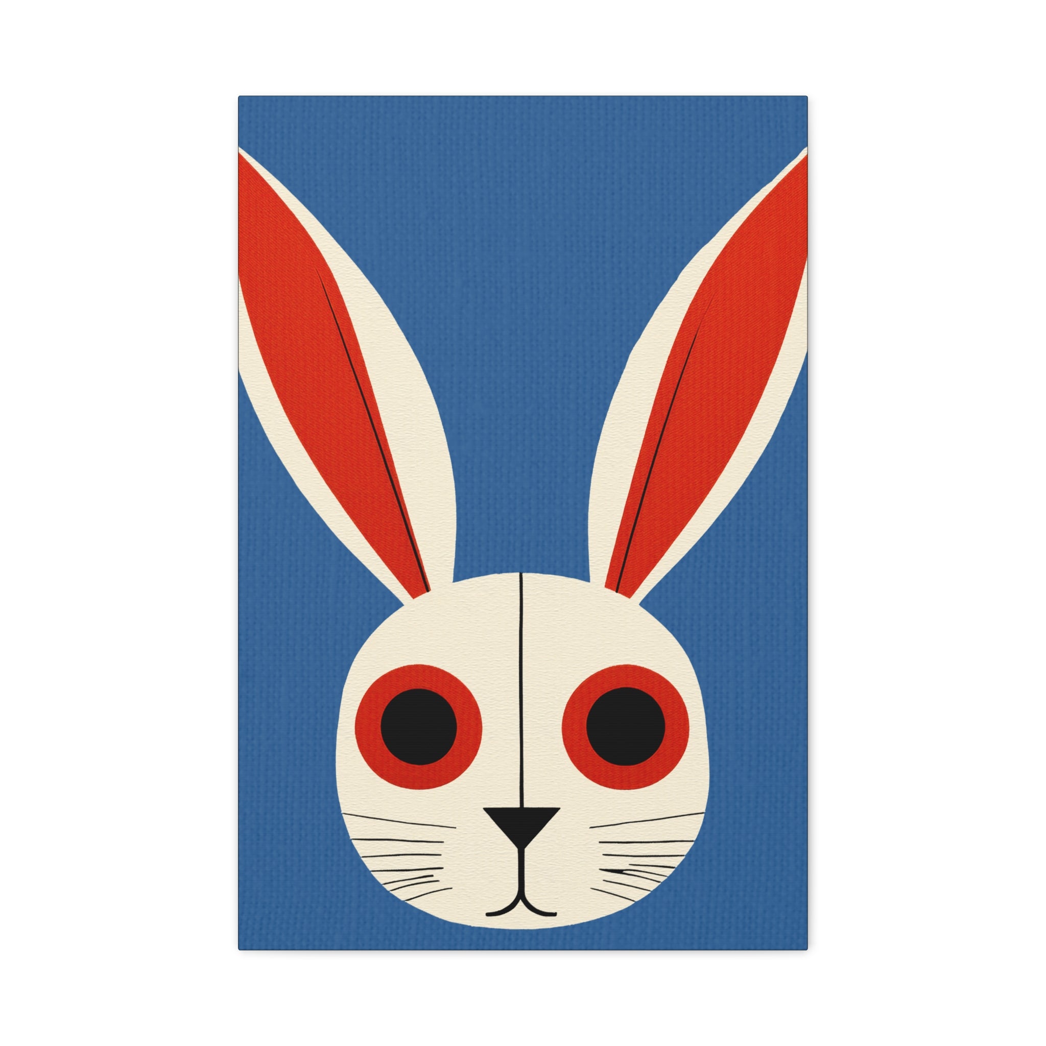 Pop Art Style Bunny Face Portrait - Matte Canvas, Stretched, 1.25"