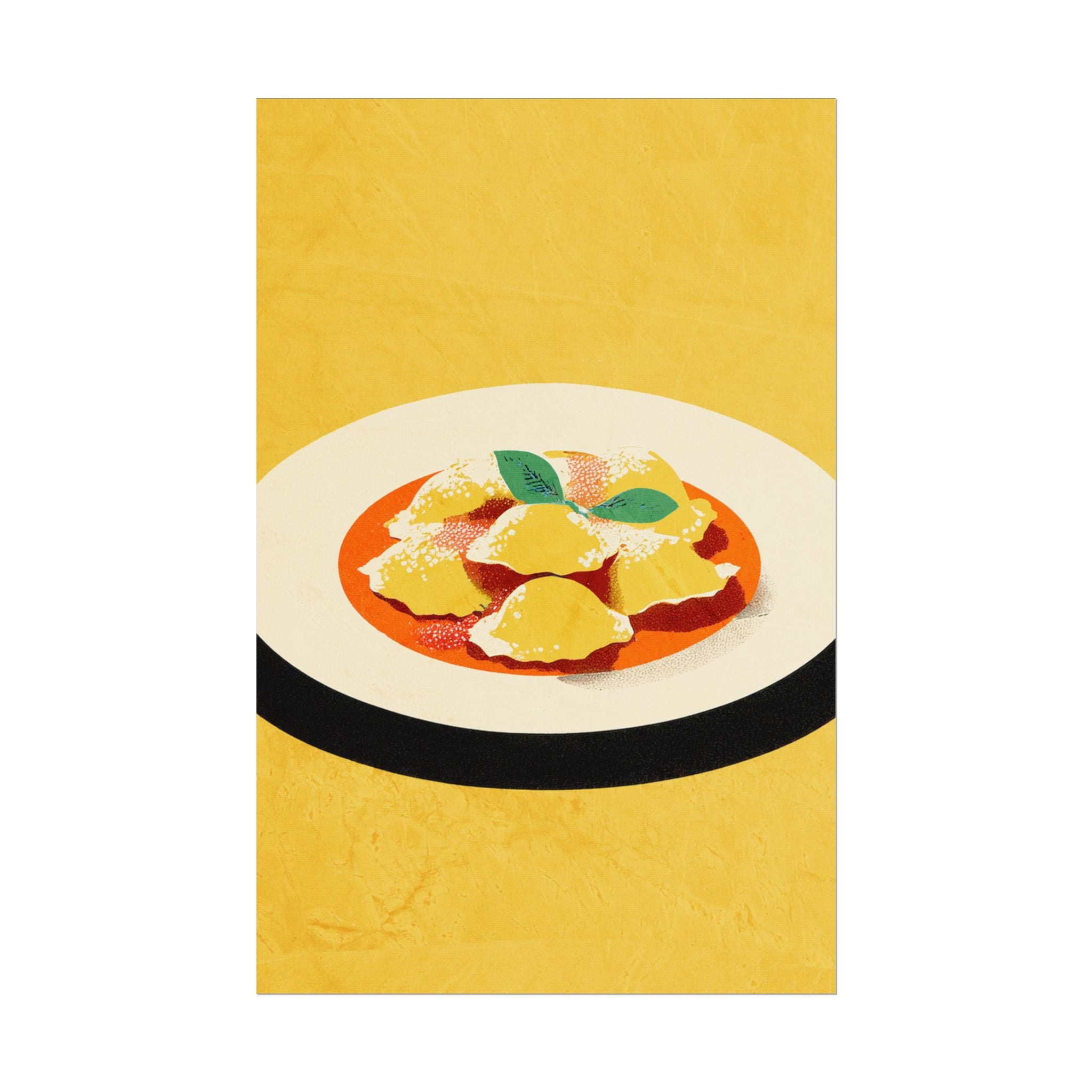 Comfort Food Pop Art Print-Ravioli Pasta Rolled Poster
