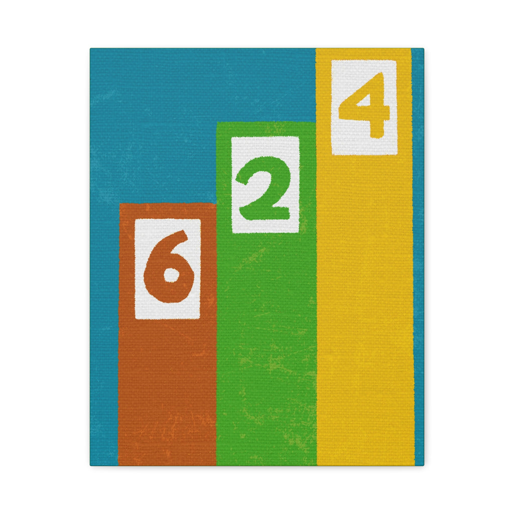 Midwest Modern Random Number 624 Print - Matte Canvas, Stretched, 1.25" -  home decor, wall art, numbers, simple
