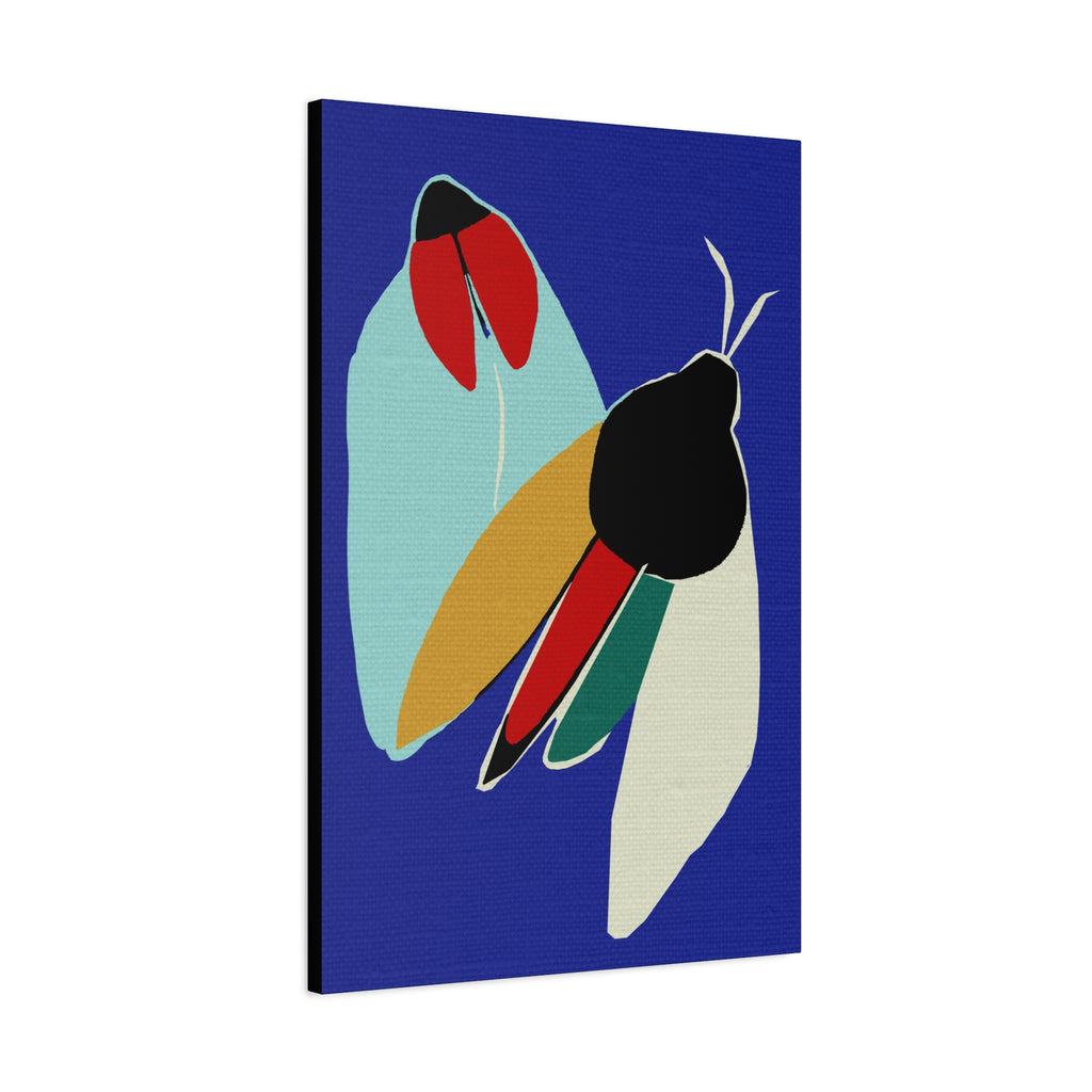 Midwest Modern Pop Art Style Moths Print - Matte Canvas, Stretched, 1.25" - insects, moths, bugs, modern, abstract
