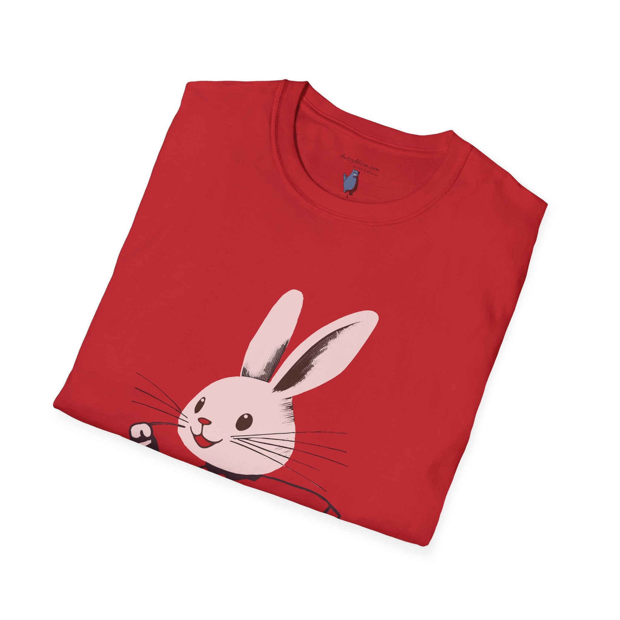 Midwest Modern Run Rabbit Run #2- 100% Cotton Graphic Tee - animal lovers, rabbit, bunny, easter, spring
