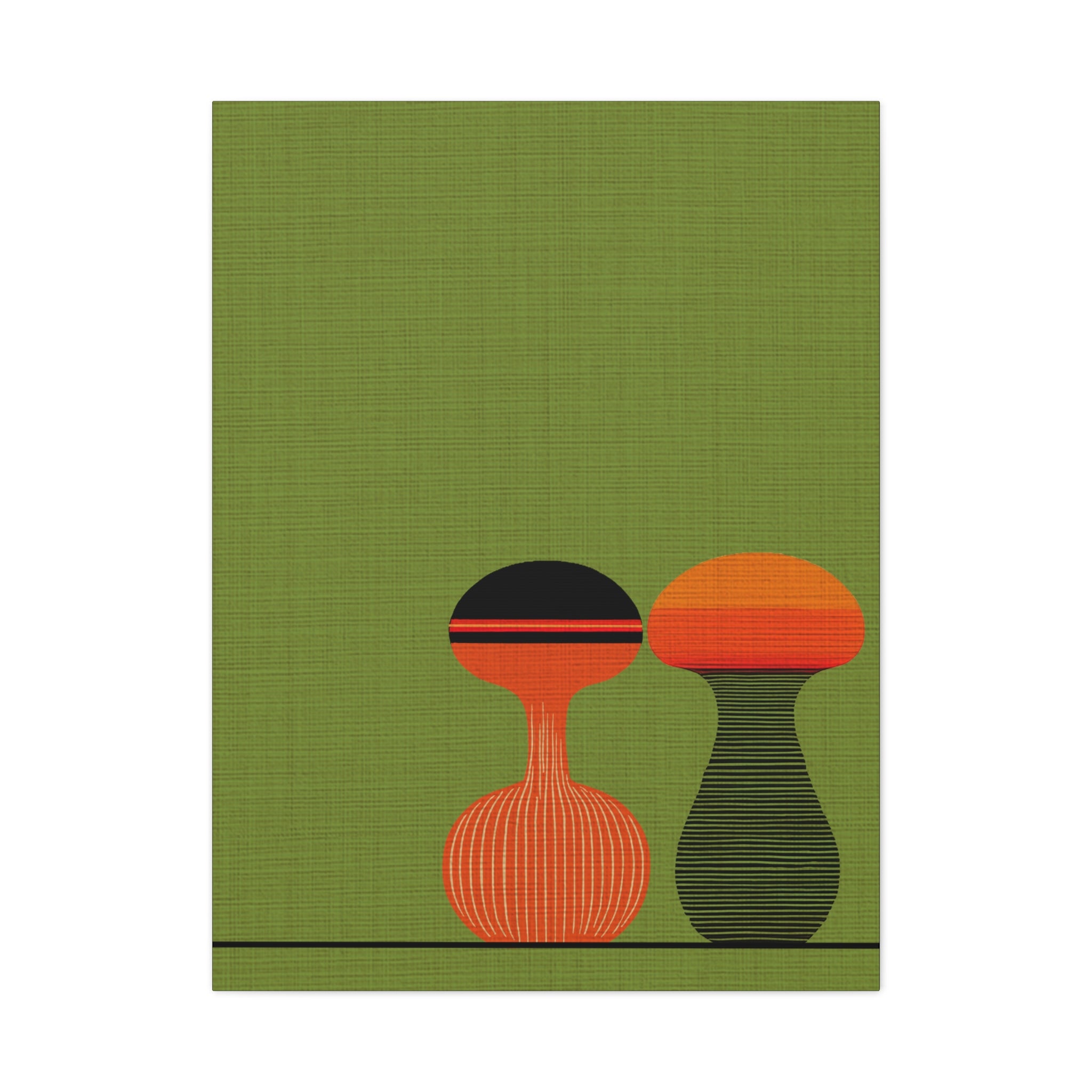 Midwest Mod Salt & Pepper Print - Danish Modern Inspired - Matte Canvas, Stretched, 1.25"