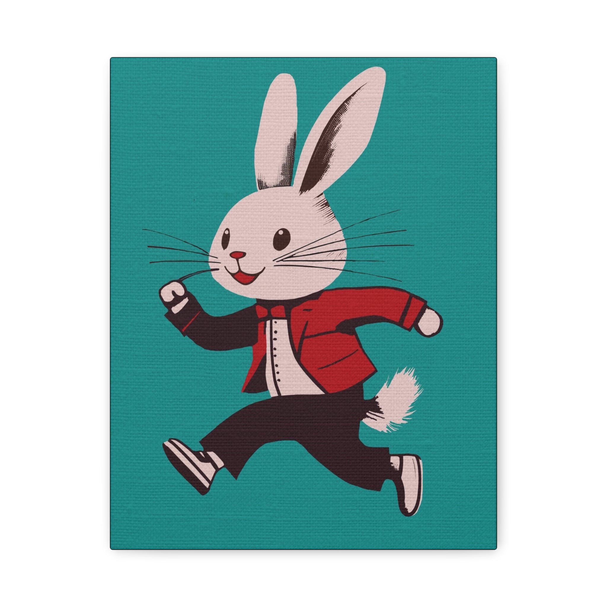 Midwest Modern Pop Art Run Rabbit Run #2 Art Print - Matte Canvas, Stretched, 1.25" -  home decor, wall art, bunny, spring, easter, rabbit
