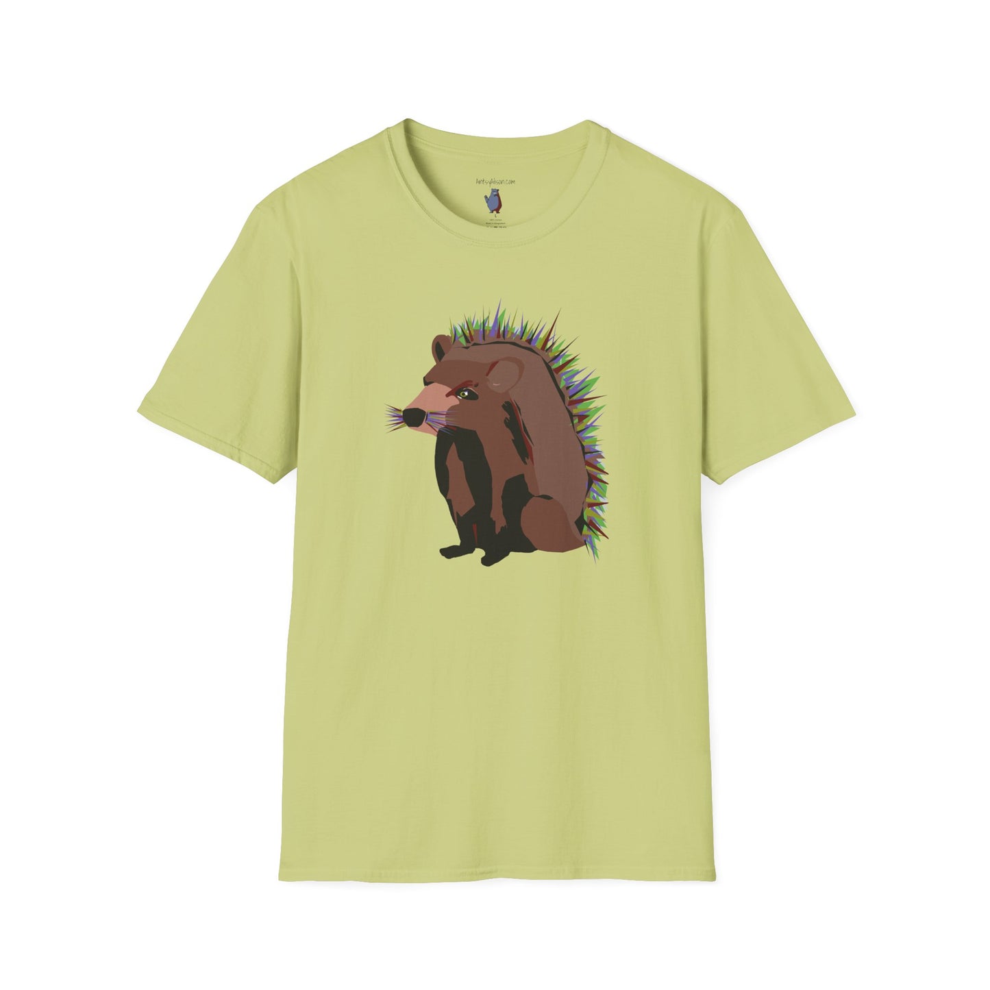 Stick With Me Graphic Art Porcupine Tee - 100% Cotton T-Shirt