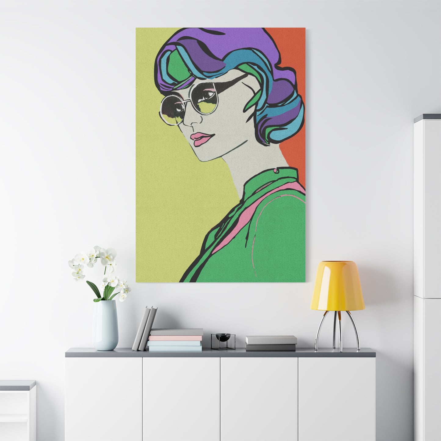 Dreamy Woman No. 2 Modern Graphic Art Print - Matte Canvas, Stretched, 1.25"