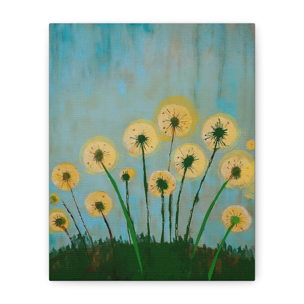 Midwest Modern Summer Dandelion Art Print Number Three - Matte Canvas, Stretched, 1.25"
