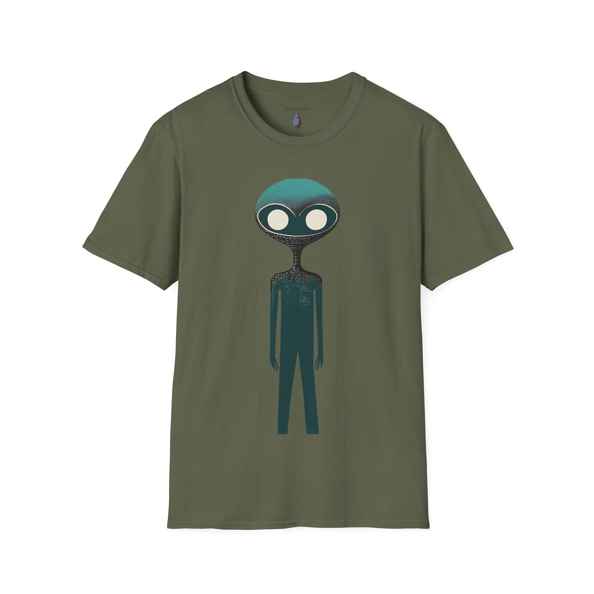 Midwest Modern UAP UFO Alien Number Two Graphic Art Tee - 100% Cotton T-Shirt