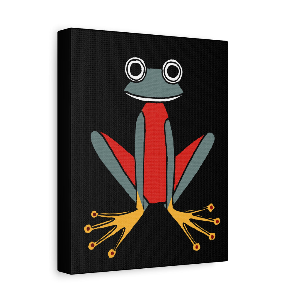 Midwest Modern Retro Inspired Frog Nursery Art Print - Matte Canvas, Stretched, 1.25"