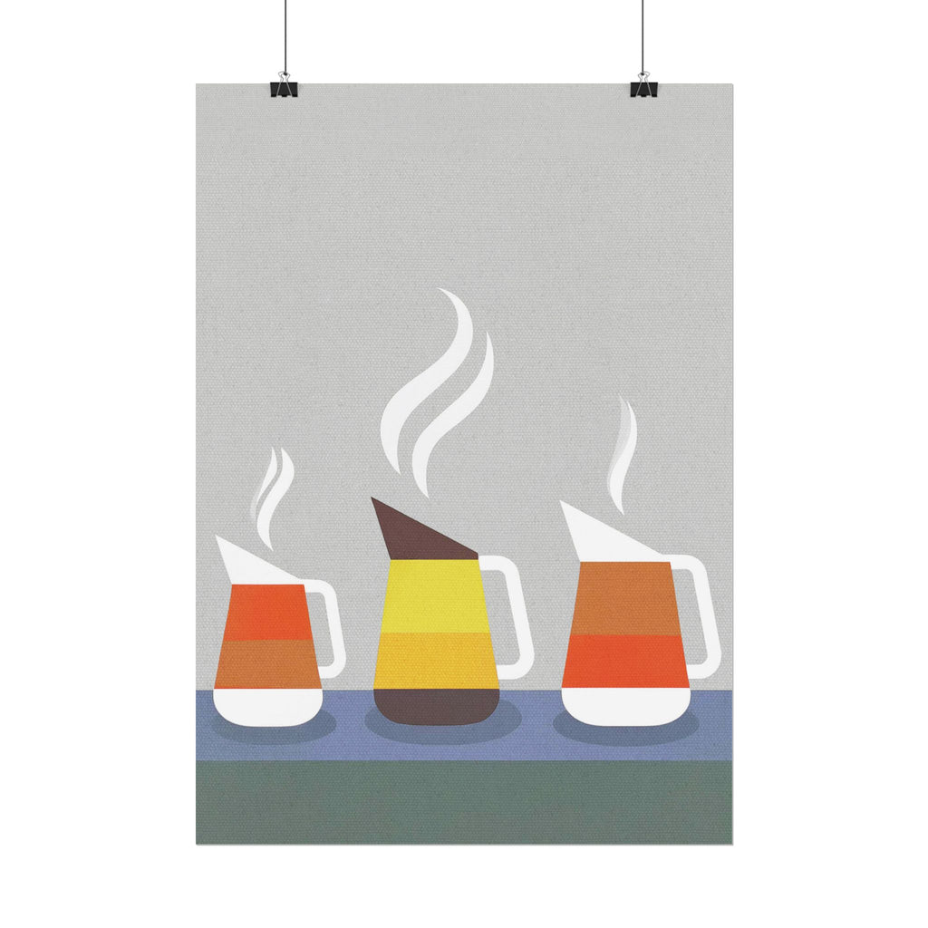 Danish Modern Inspired Coffee Pot Art Print Rolled Poster | Wall Art, Midwest Mod, Danish Modern, Coffee, Coffee Pot