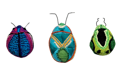 One of a Kind Beetle Soft Art Wall Trio Home Decor