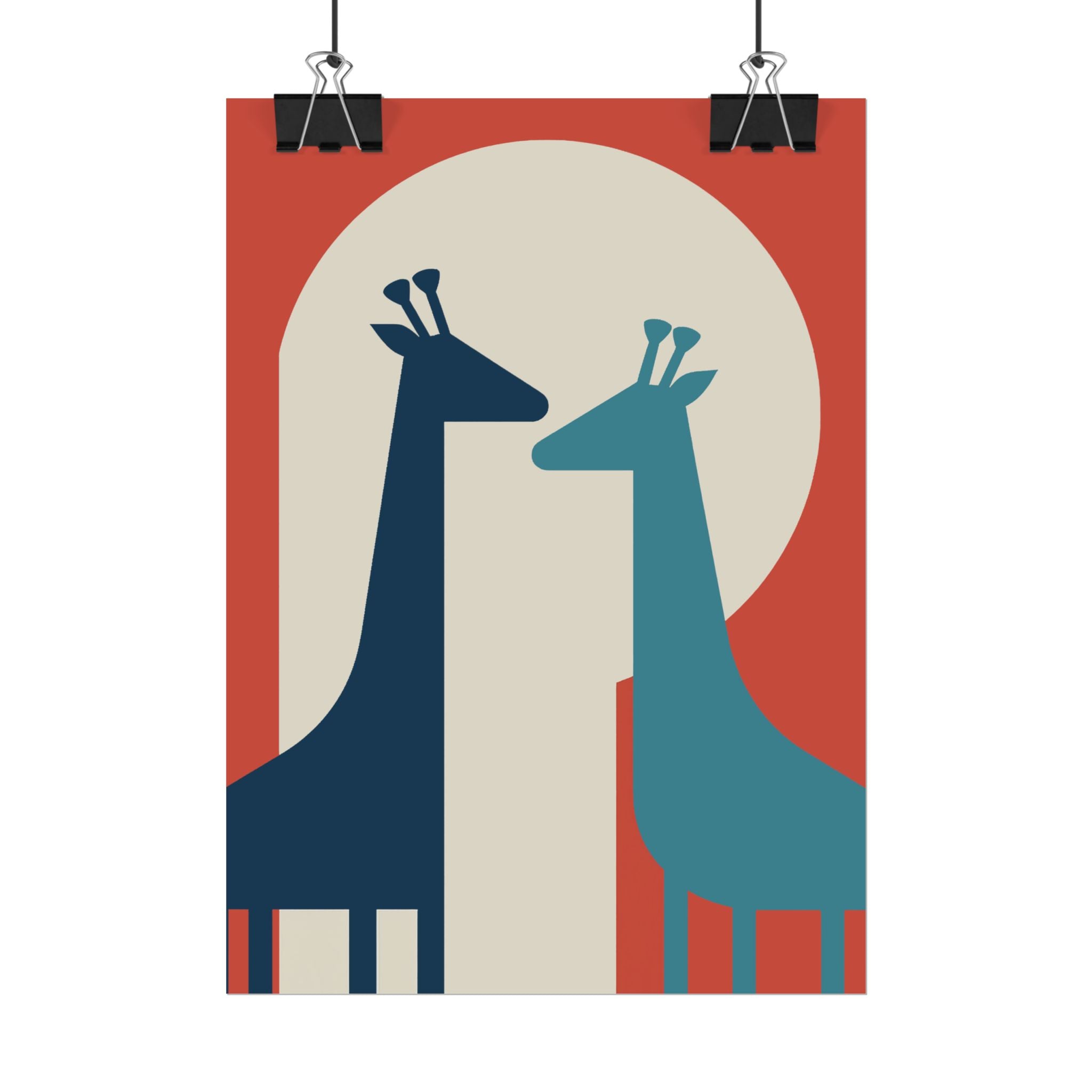 Animal Love Print Giraffes Only Rolled Poster - Animals, Giraffe, Valentines Day, Nature, Love