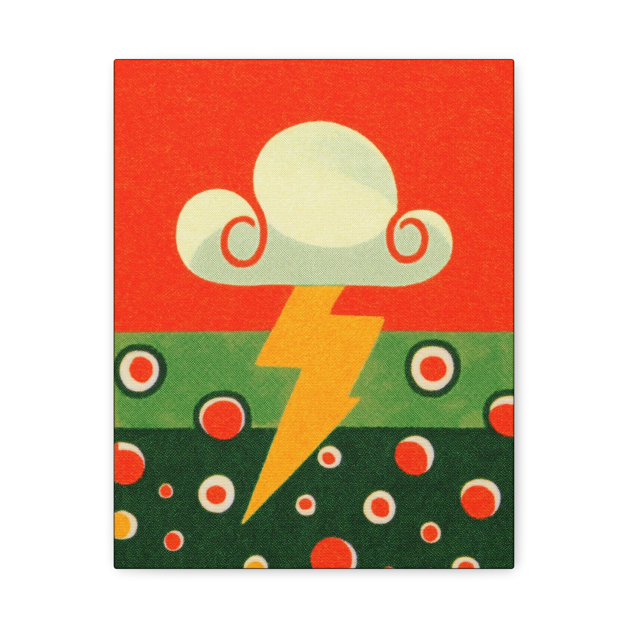 Midwest Modern Lightning Strike Print - Matte Canvas, Stretched, 1.25" -  home decor, wall art, nature, weather, lightning, storms