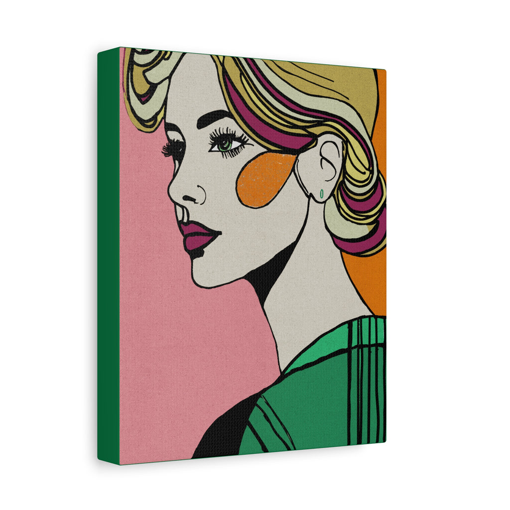 Dreamy Woman No. 1 Modern Graphic Art Print - Matte Canvas, Stretched, 1.25"