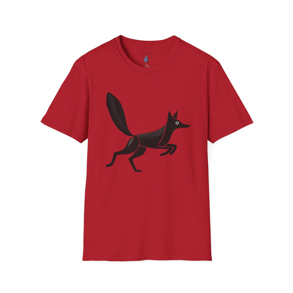 Running Silhouette Fox Graphic Art Tee - 100% Cotton T-Shirt