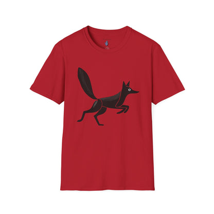 Running Silhouette Fox Graphic Art Tee - 100% Cotton T-Shirt