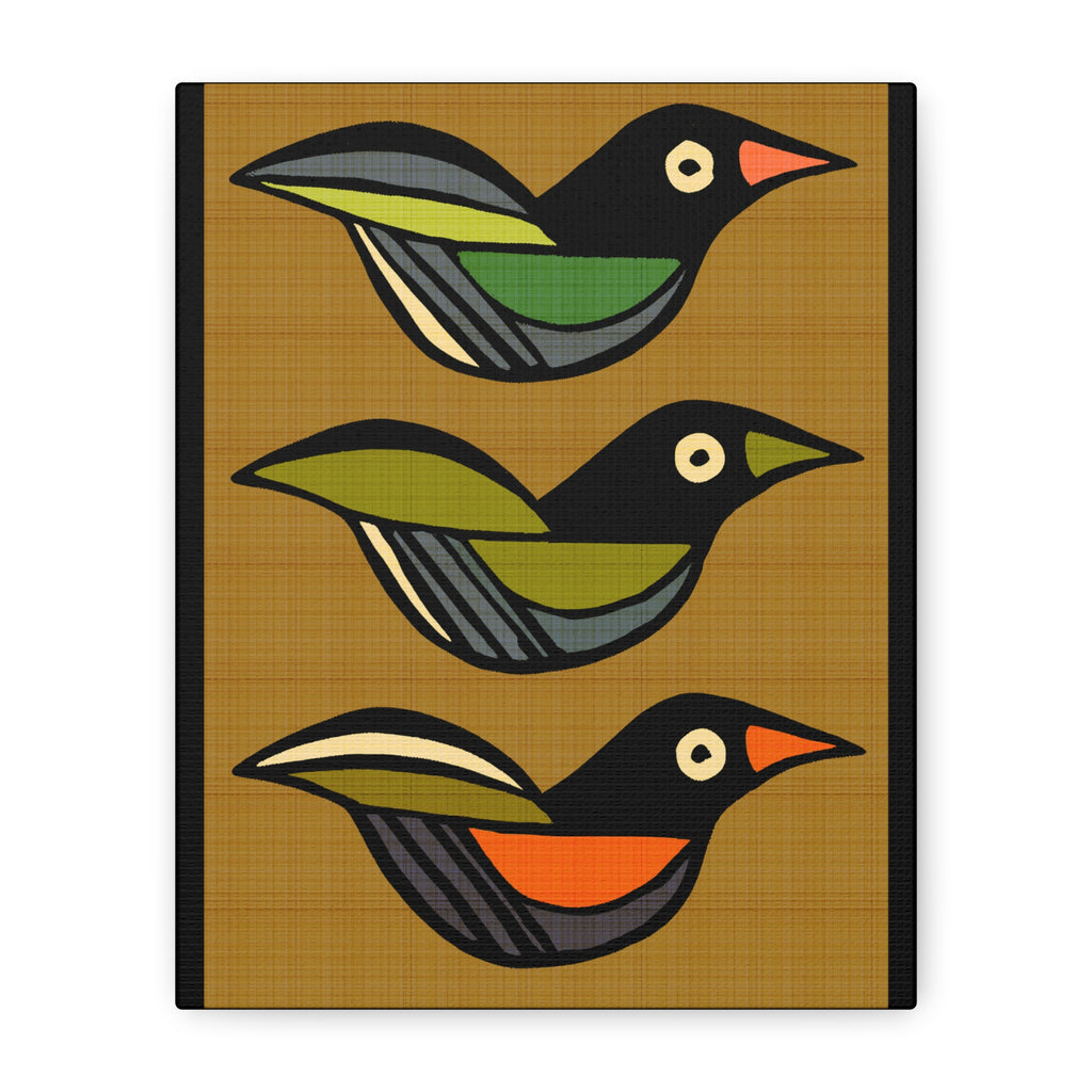 Midwest Modern Flying Birds Art Print  - Matte Canvas, Stretched, 1.25"