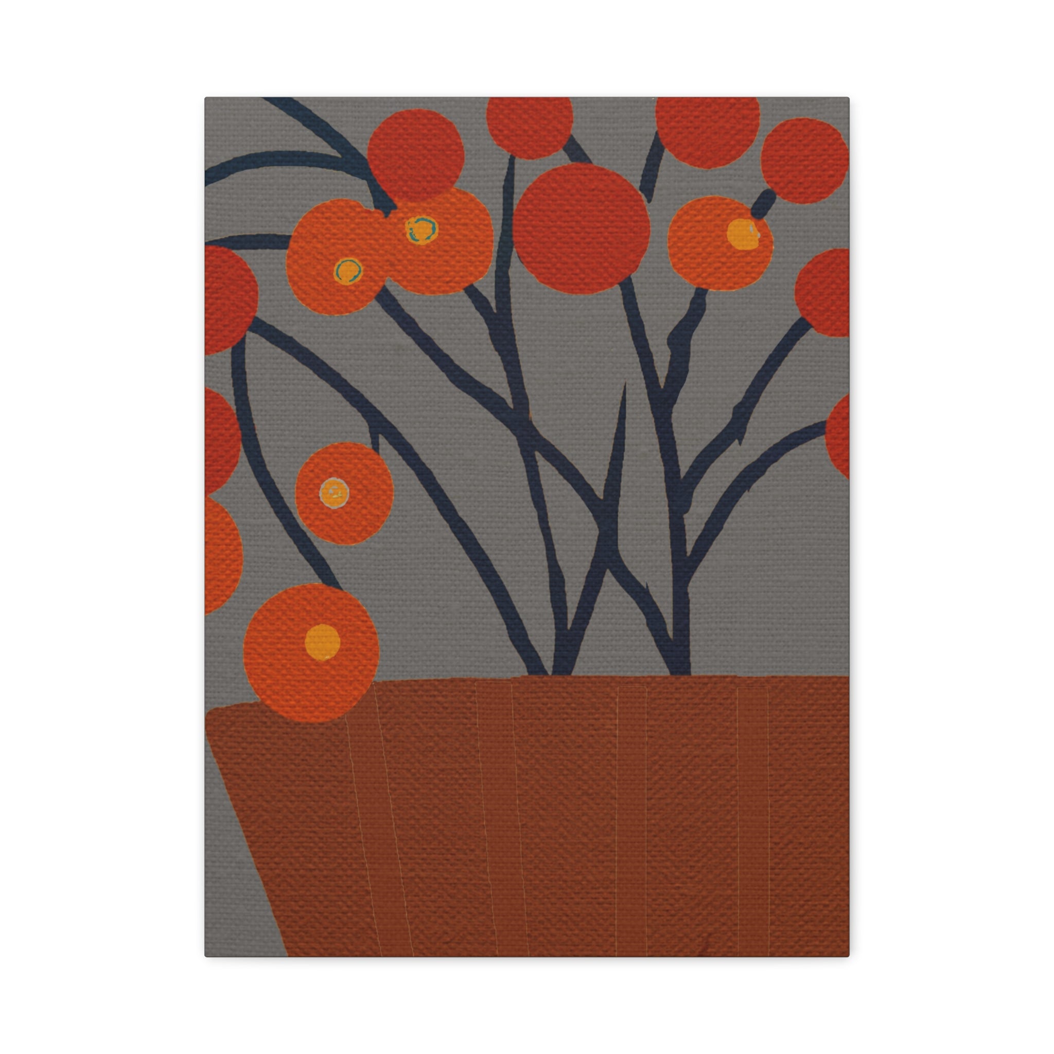 Midwest Modern Abstract Berries In Place Print - Matte Canvas, Stretched, 1.25" -  home decor, wall art, nature, berries, spring