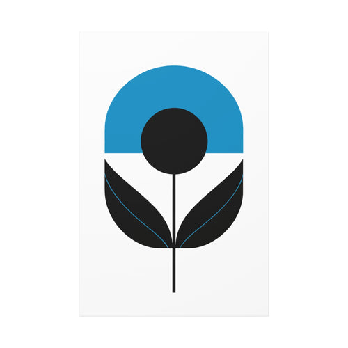 Cornflower Blue Mod Flower - Matte Canvas, Stretched, 1.25"