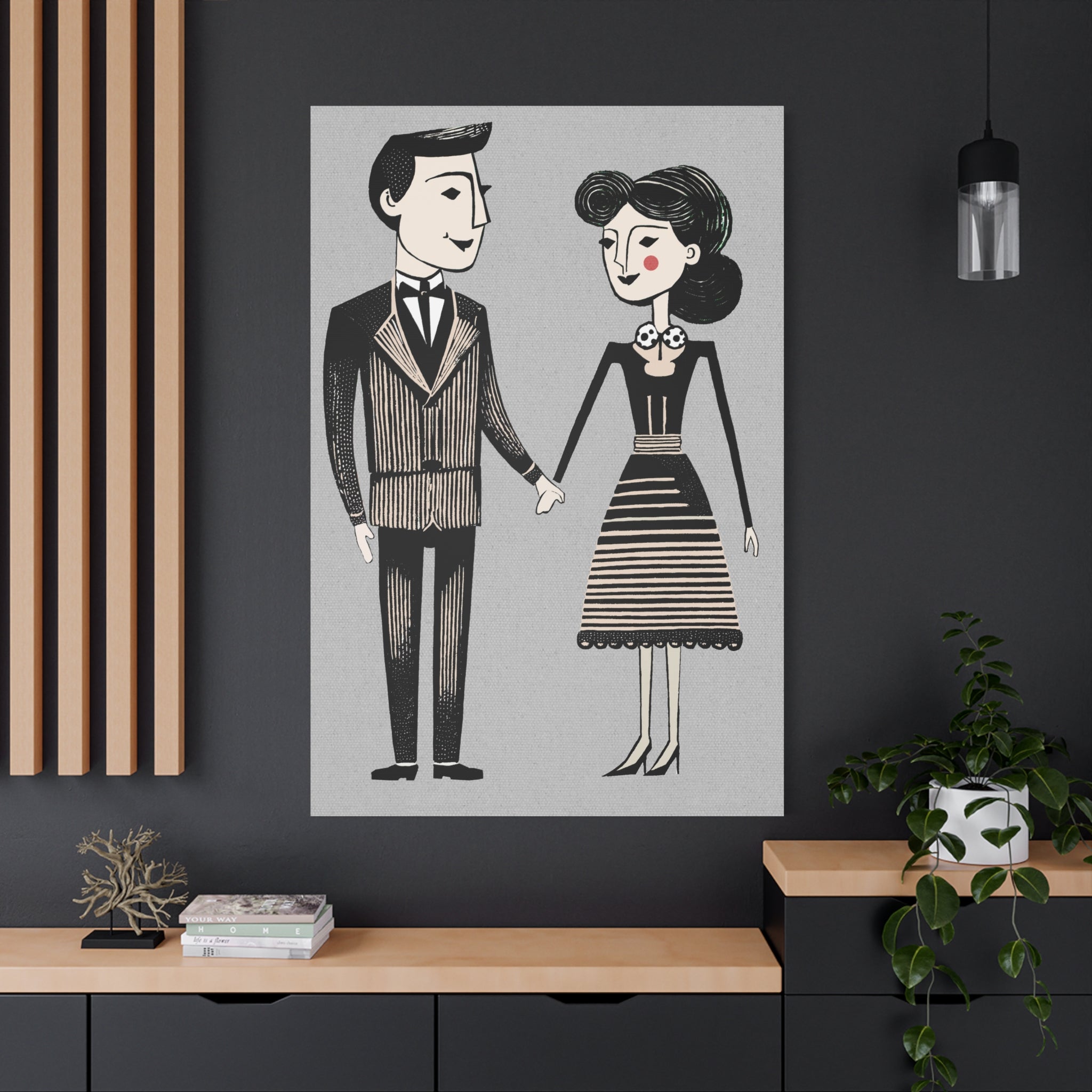 When Two Are in Love Couple Graphic Art Print - Matte Canvas, Stretched, 1.25"