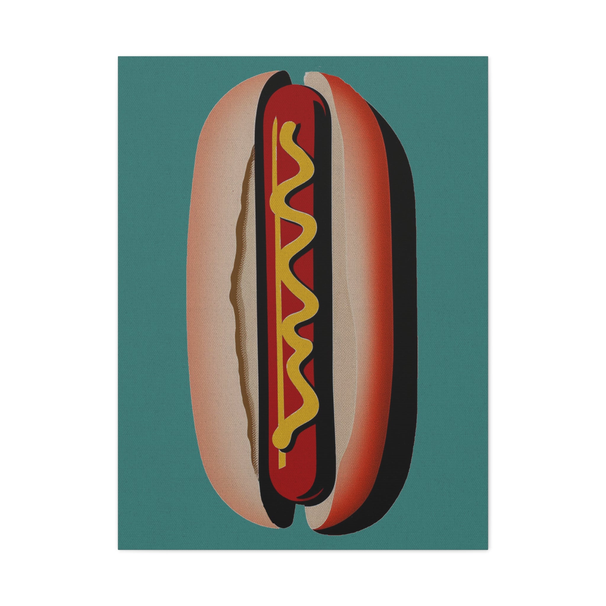 Comfort Food Pop Art Print - Hot Dog - Matte Canvas, Stretched, 1.25"
