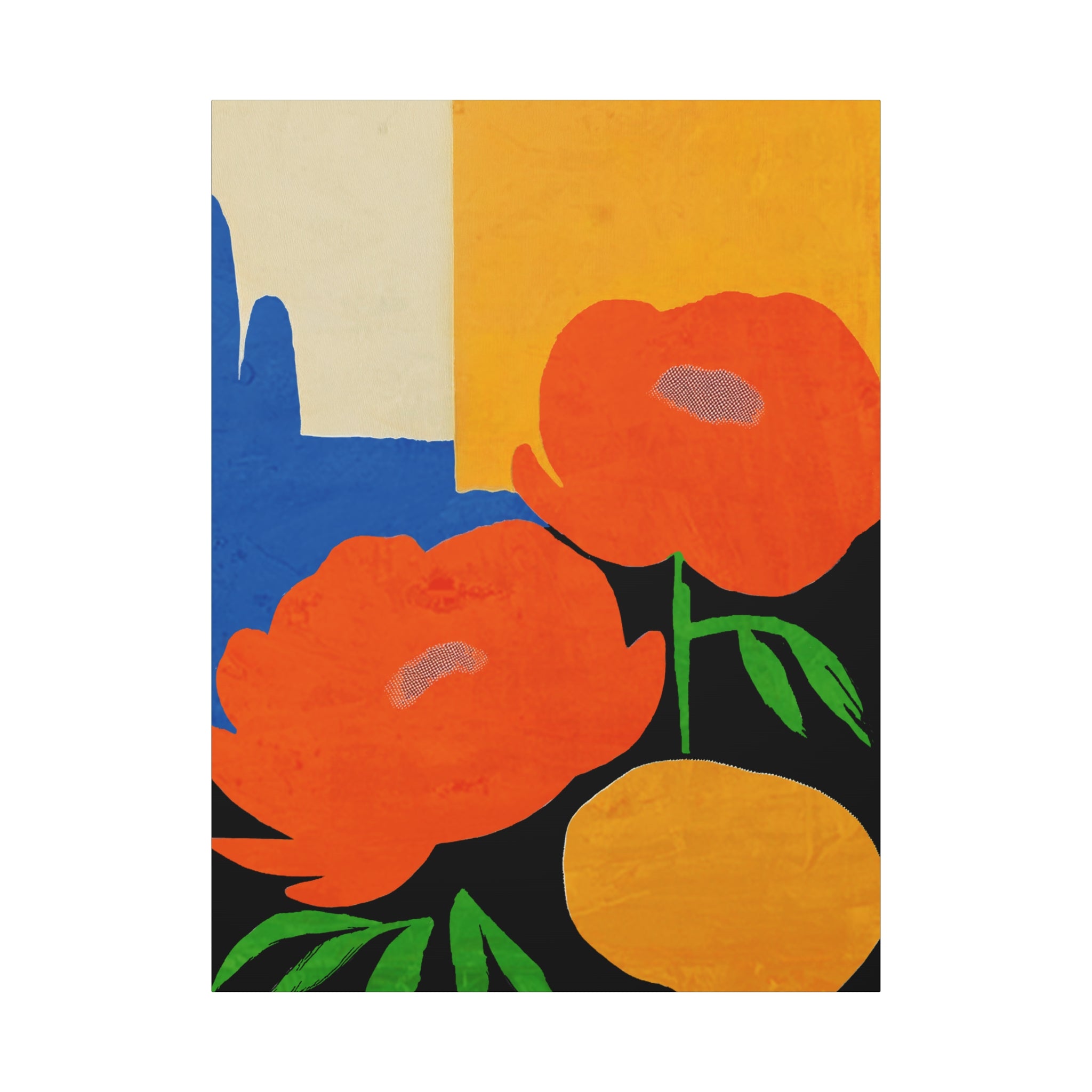 Midwest Modern Vibrant Peony Print - Matte Canvas, Stretched, 1.25"