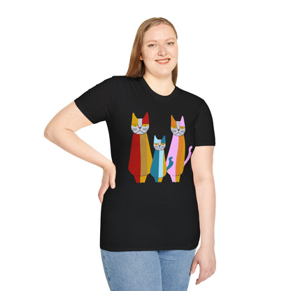 Mod Cat Trio - 100% Cotton T-Shirt