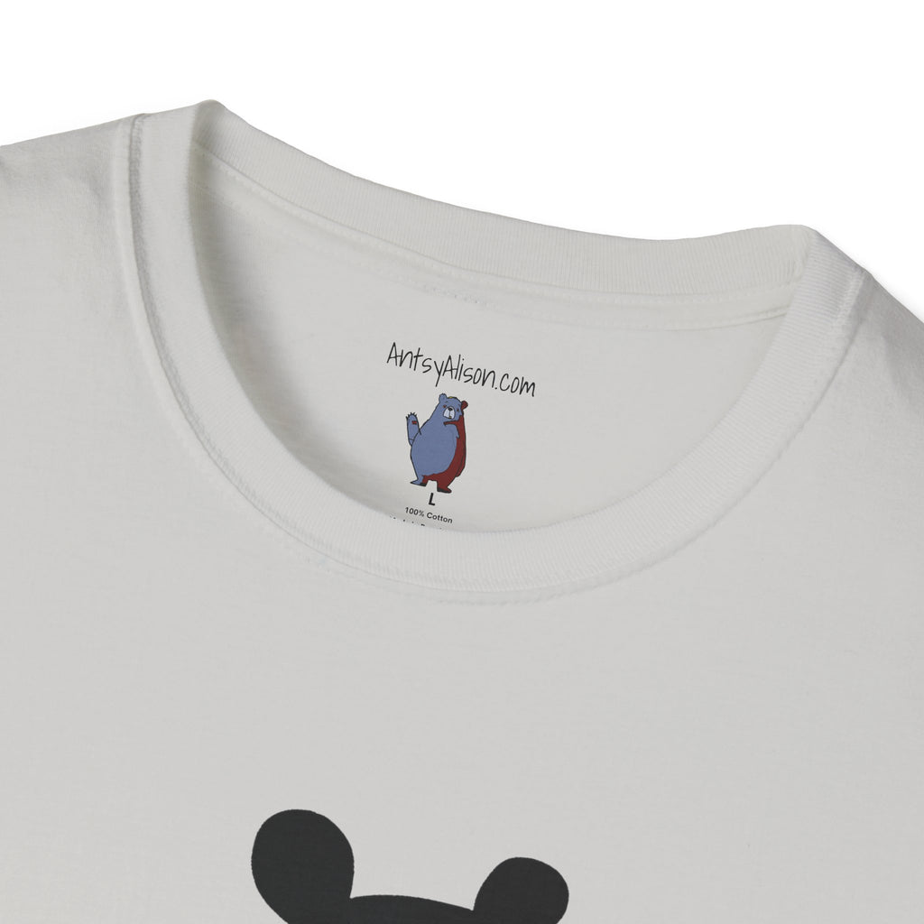 Mod Diamond Black Bear Graphic Art Tee - 100% Cotton T-Shirt