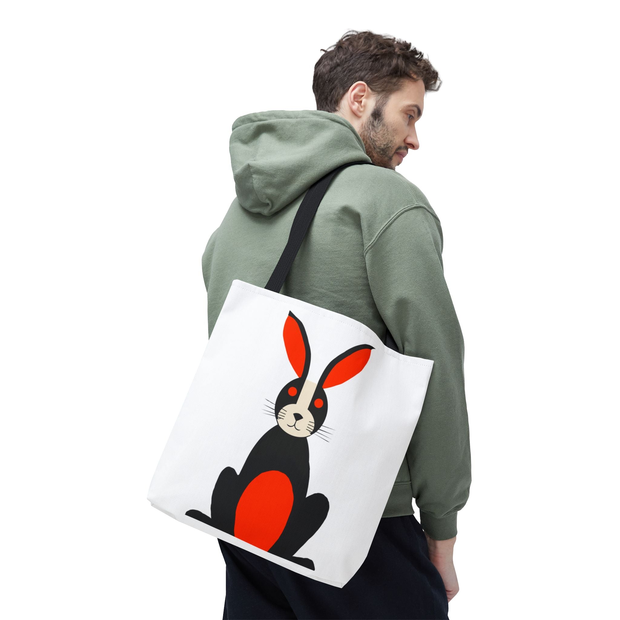 Midwest Mod Whimsical Bunny Rabbit Tote Bag, Eco-Friendly Shopping Bag, Beach Tote, Gift for Nature Lovers, Summer Accessory, Lightweight Carryall