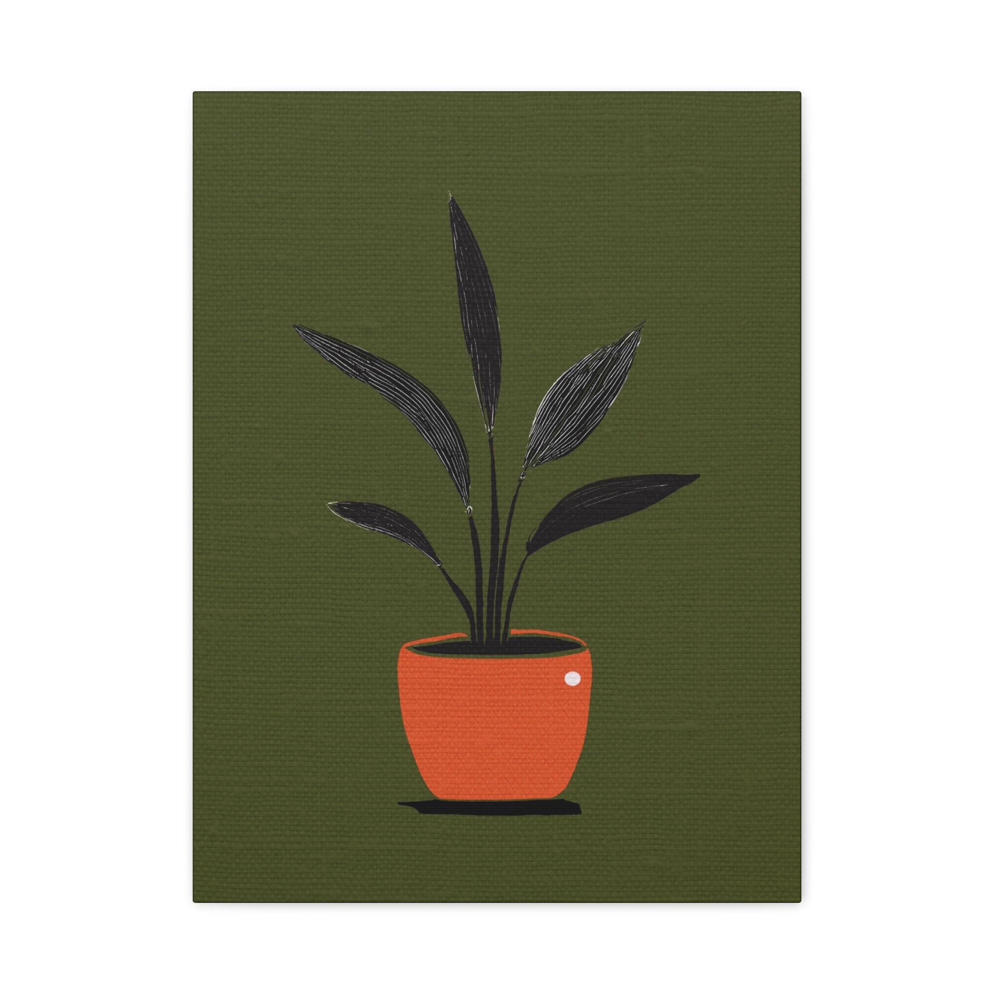 Midwest Modern House Plant Noir Print #2 - Matte Canvas, Stretched, 1.25" -  home decor, wall art, mod, mcm, plants