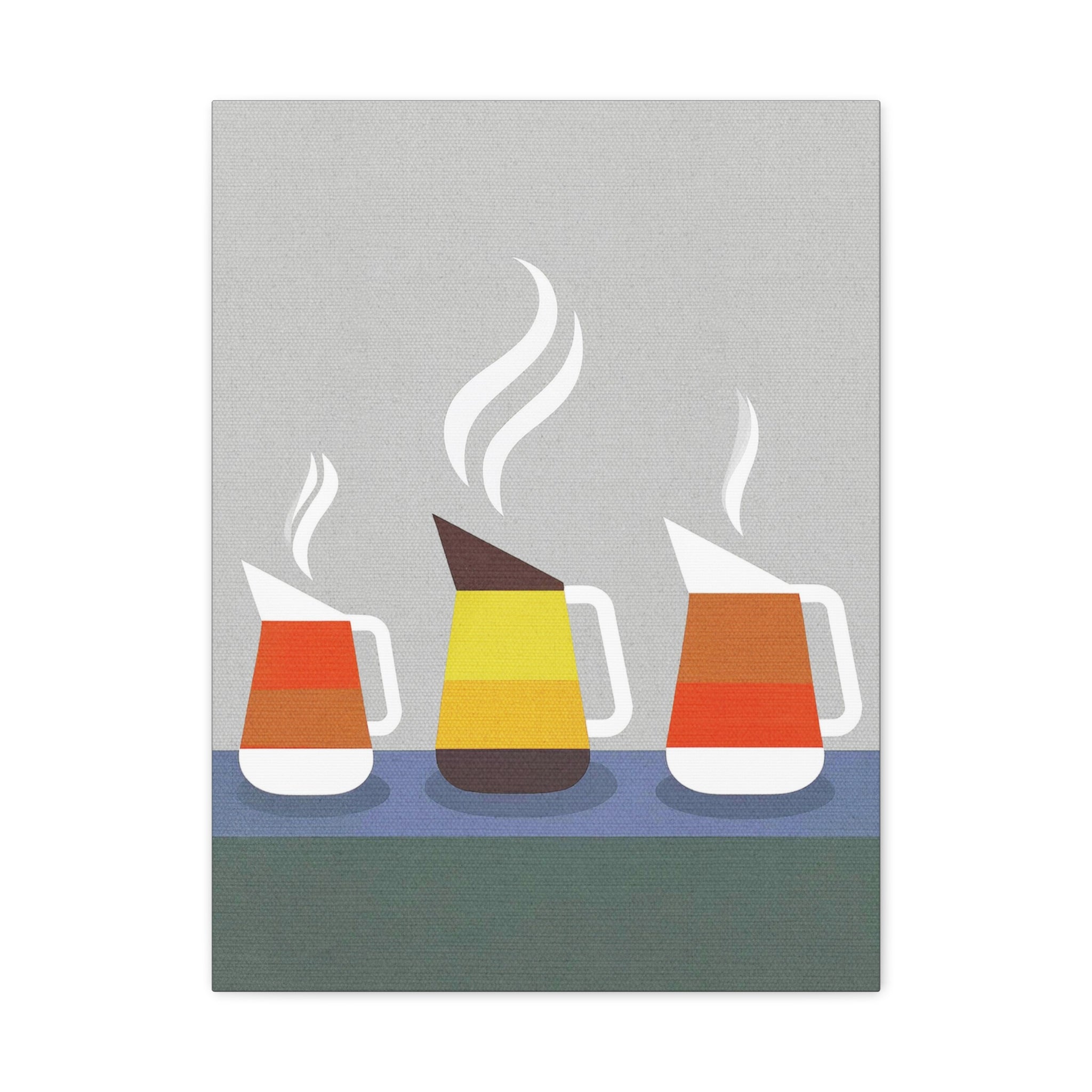 Danish Modern Inspired Coffee Pot Graphic Art Print - Matte Canvas, Stretched, 1.25"