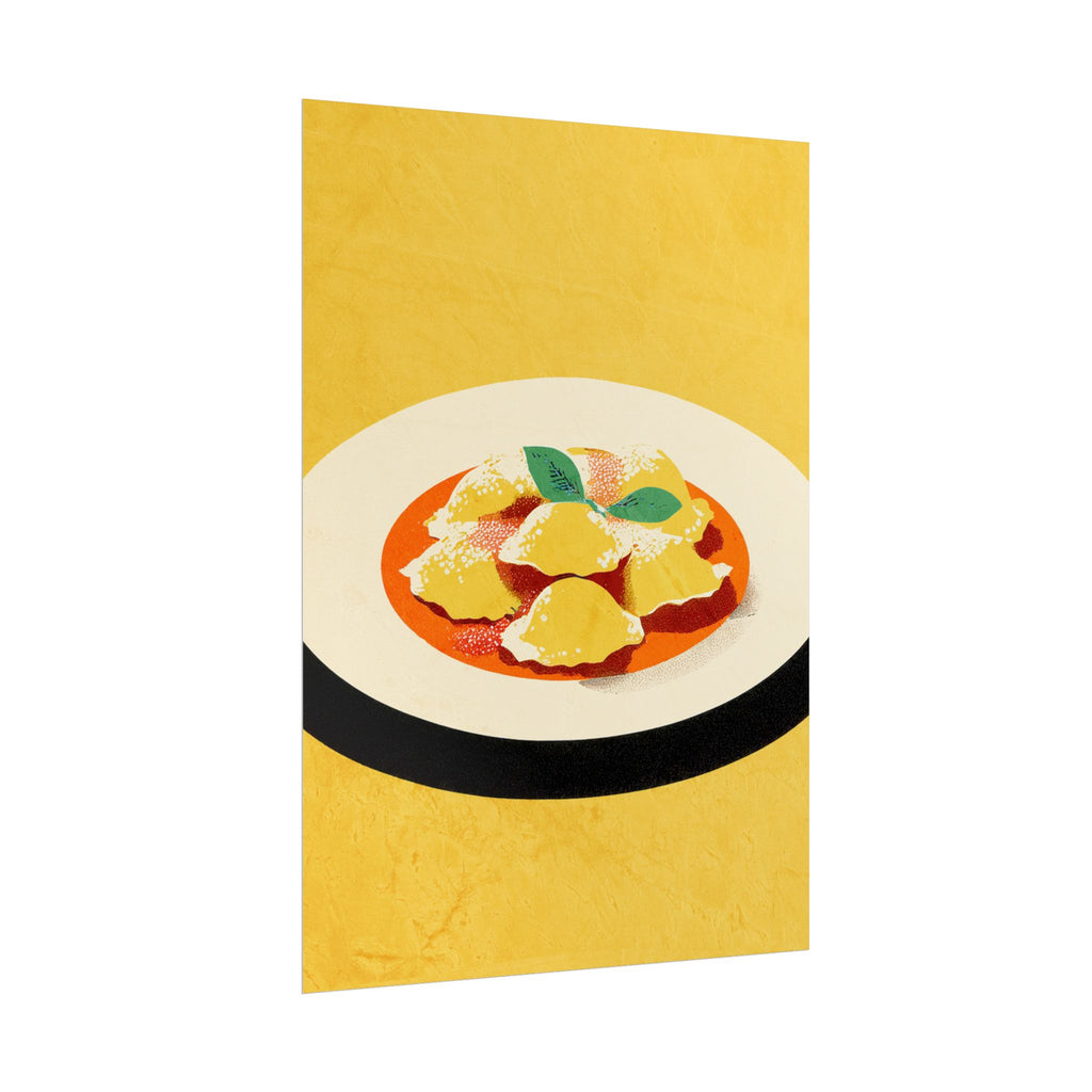 Comfort Food Pop Art Print-Ravioli Pasta Rolled Poster