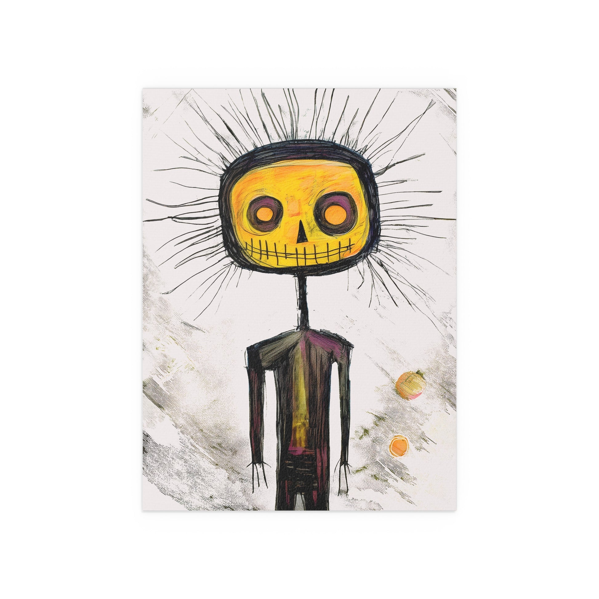 Midwest Mod Pumpkin King Character Seasonal Silk Poster, Indoor and Outdoor Decor, Unique Home Decor, Seasonal Decor, Halloween, Pumpkin, Character