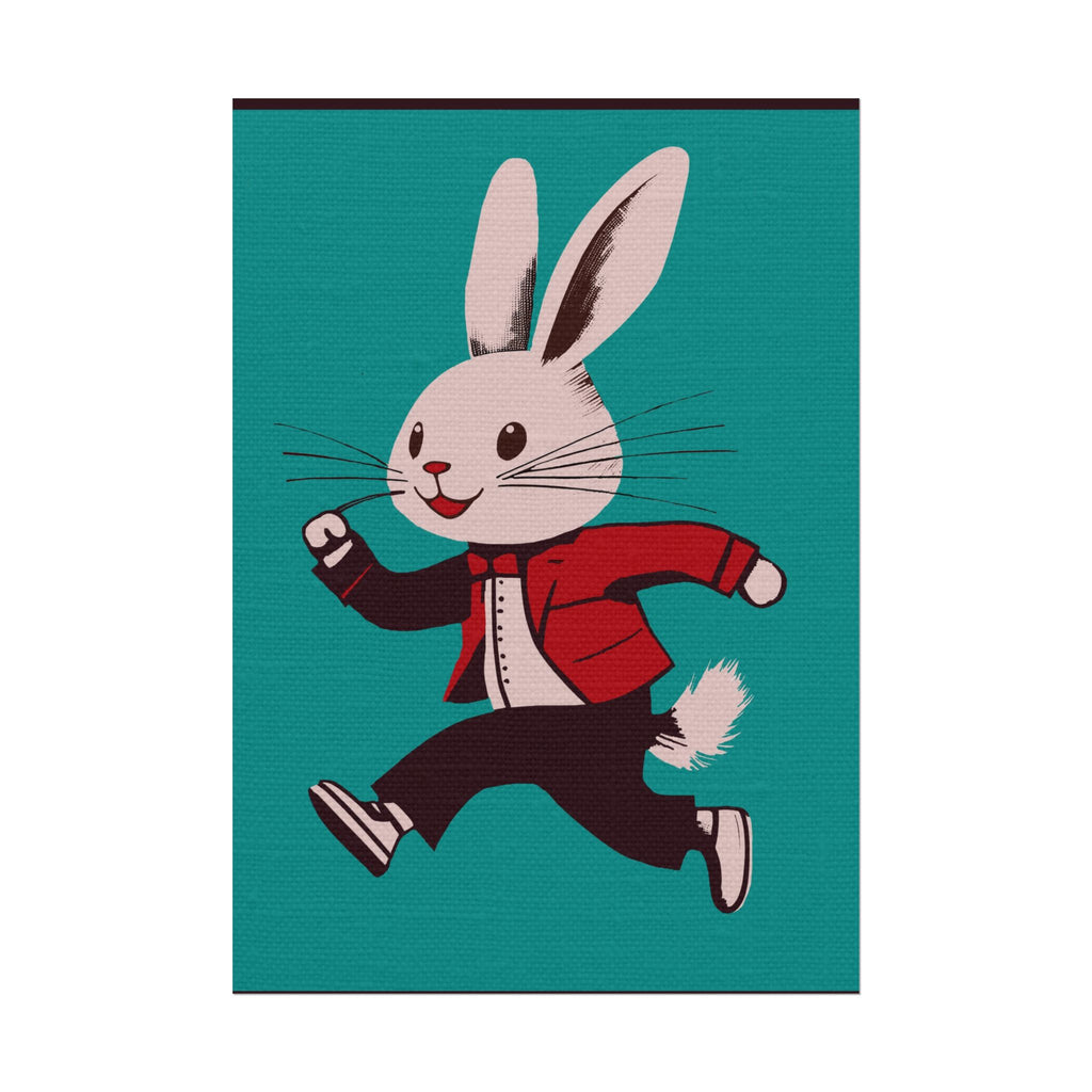 Running Rabbit #2, Rolled Poster -  animal lovers, spring, summer, easter, rabbit, bunny