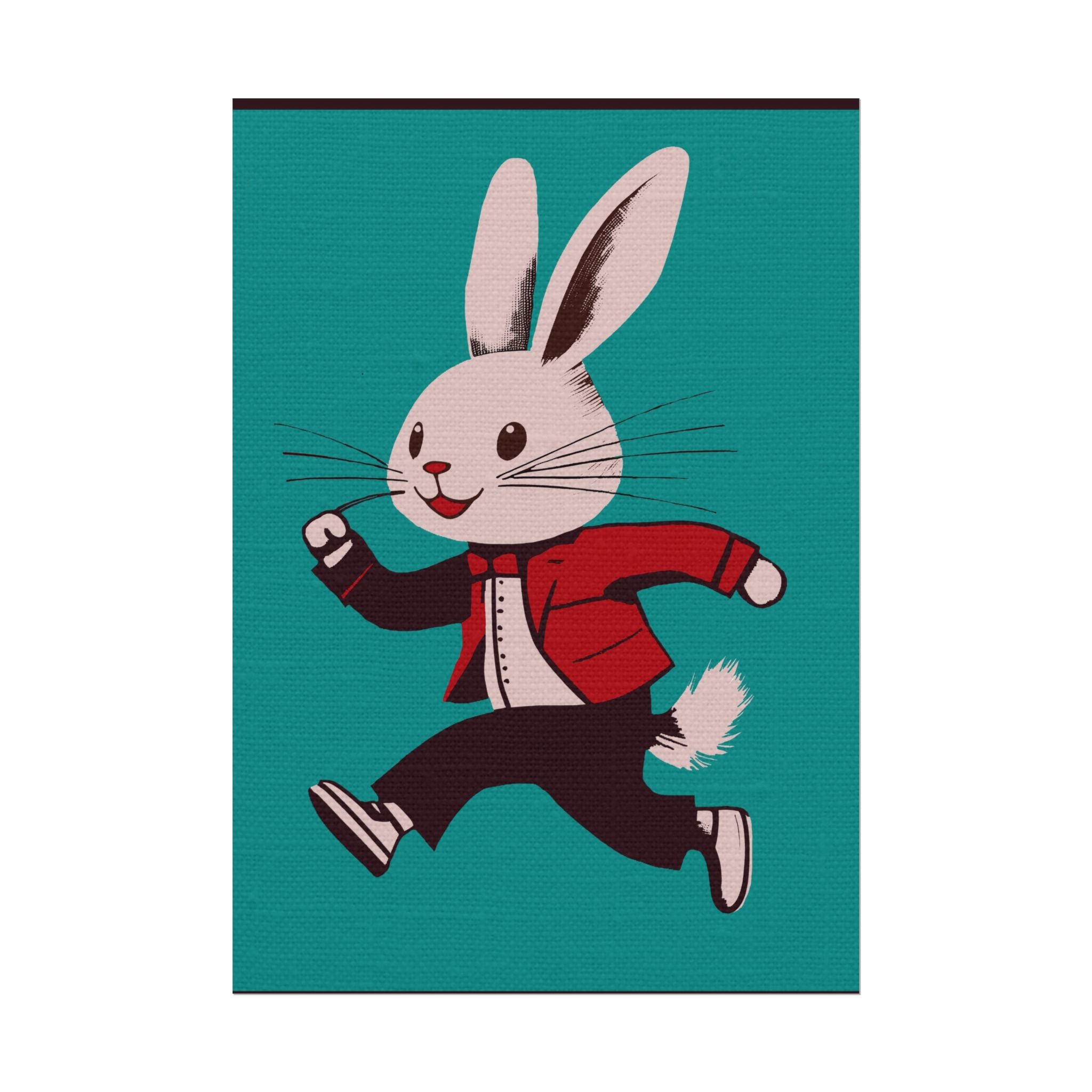 Running Rabbit #2, Rolled Poster -  animal lovers, spring, summer, easter, rabbit, bunny