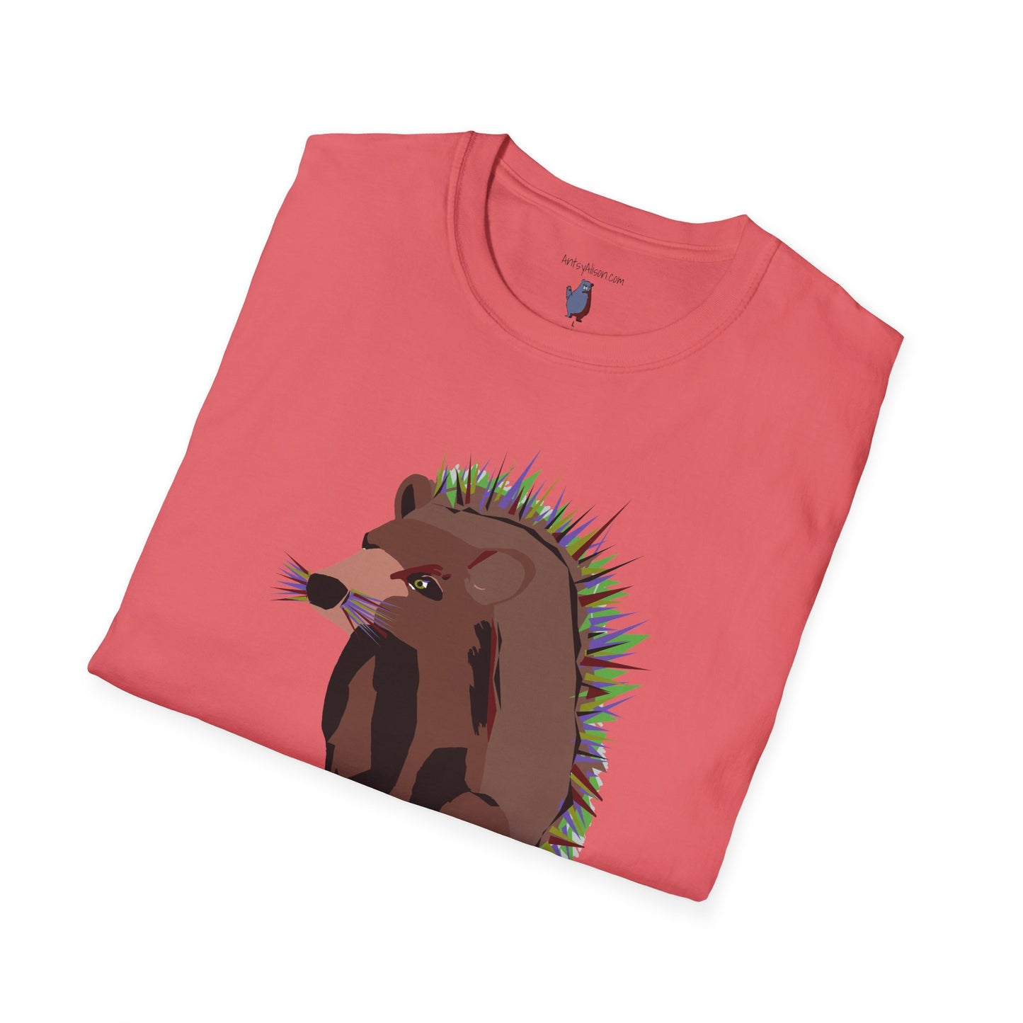 Stick With Me Graphic Art Porcupine Tee - 100% Cotton T-Shirt