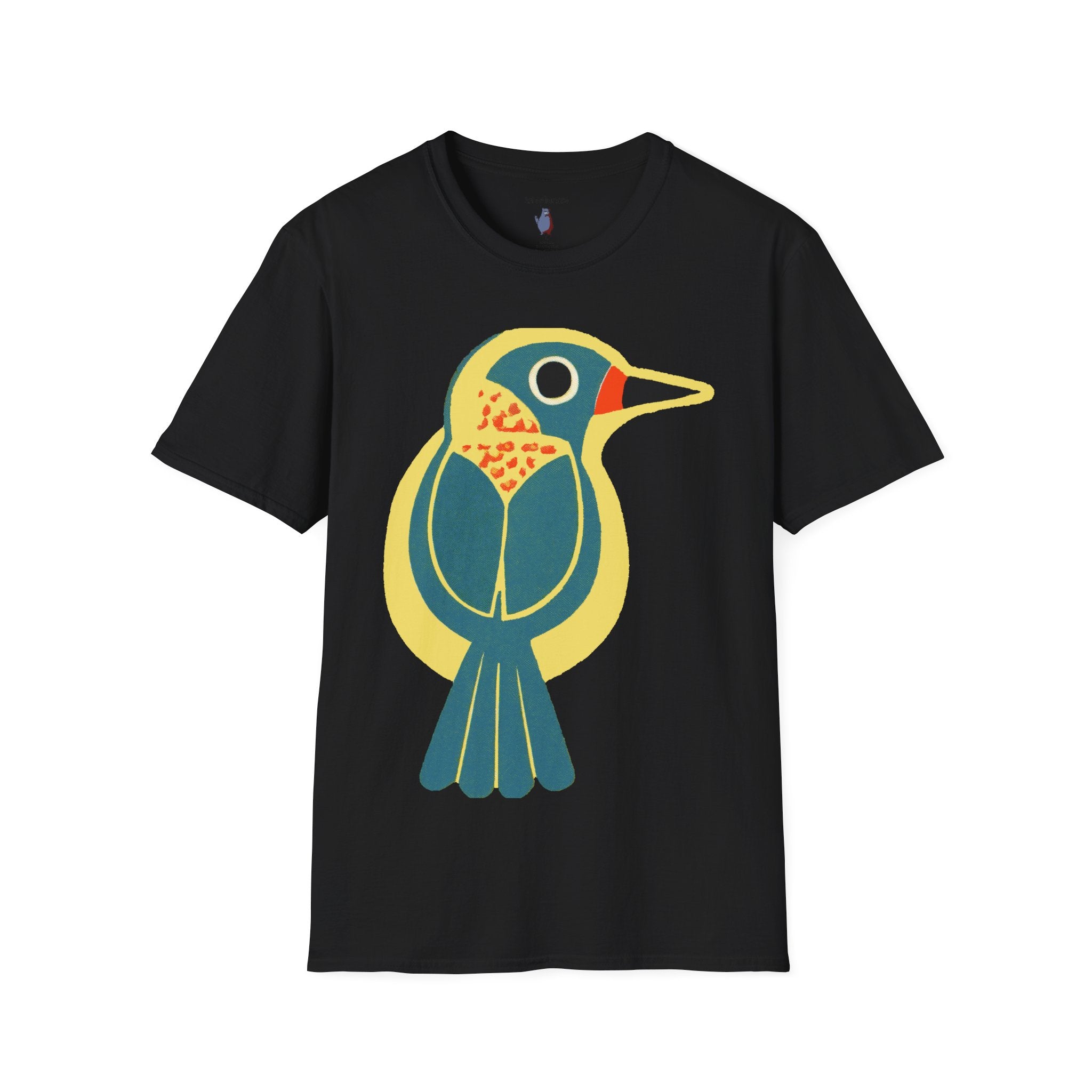 Retro BlueBird Graphic Art Tee - 100% Cotton T-Shirt