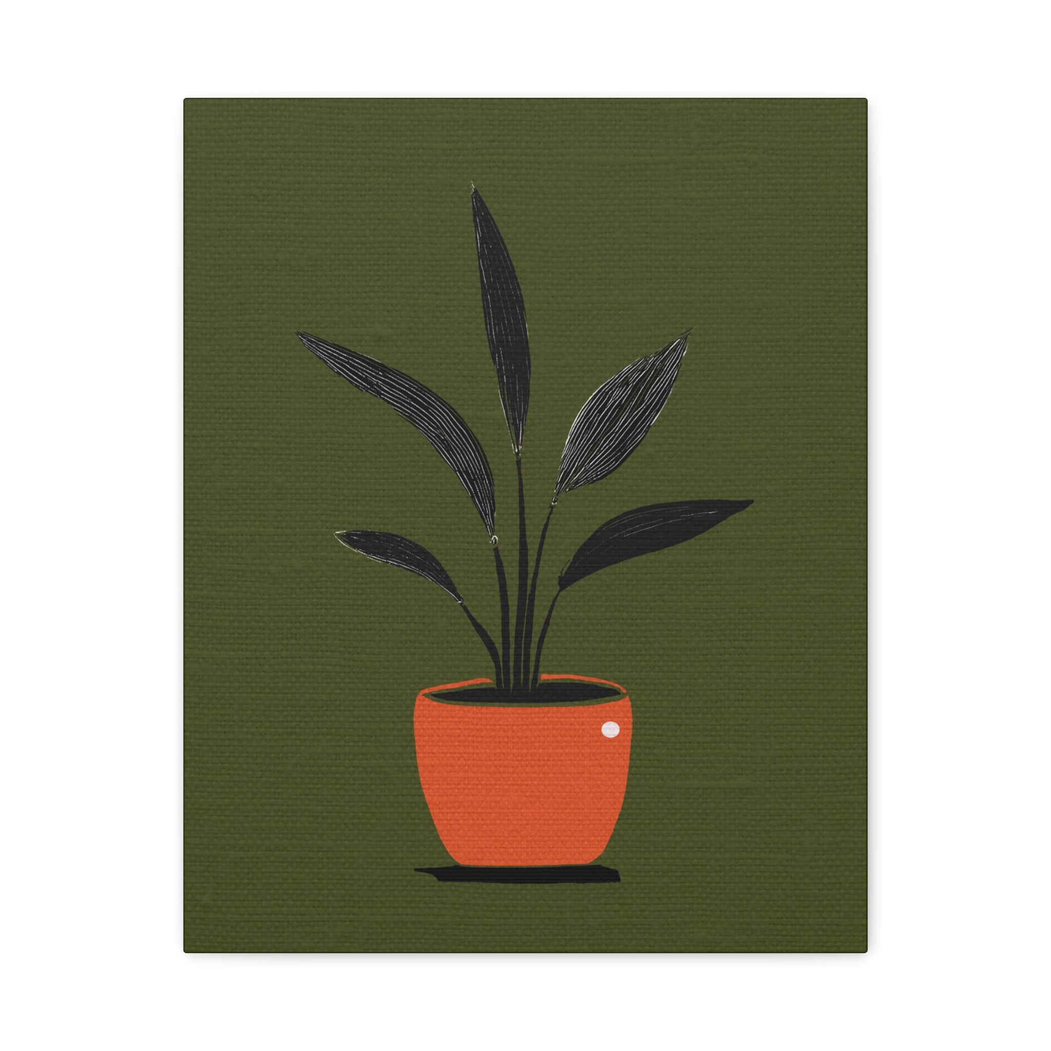 Midwest Modern House Plant Noir Print #2 - Matte Canvas, Stretched, 1.25" -  home decor, wall art, mod, mcm, plants