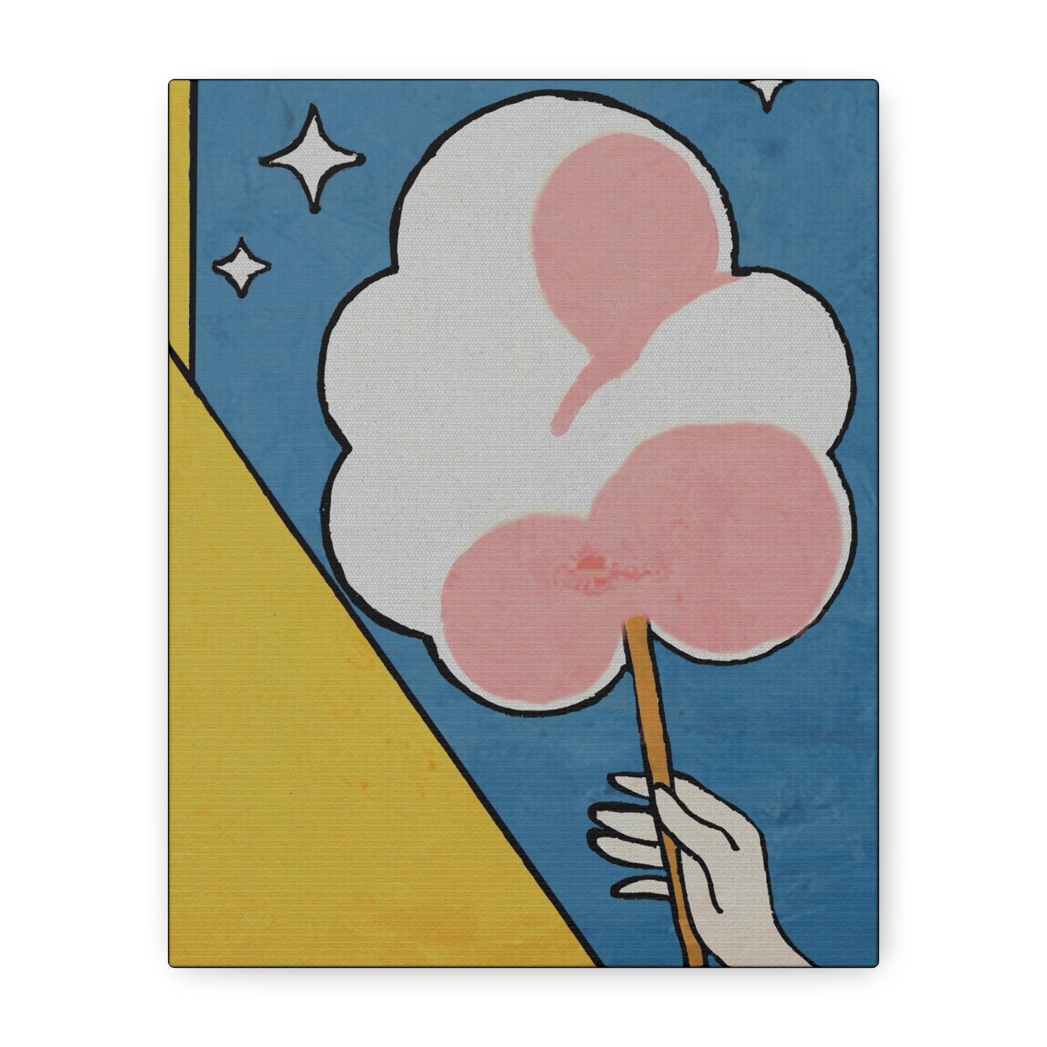 Comfort Food Pop Art Print - Cotton Candy - Matte Canvas, Stretched, 1.25"