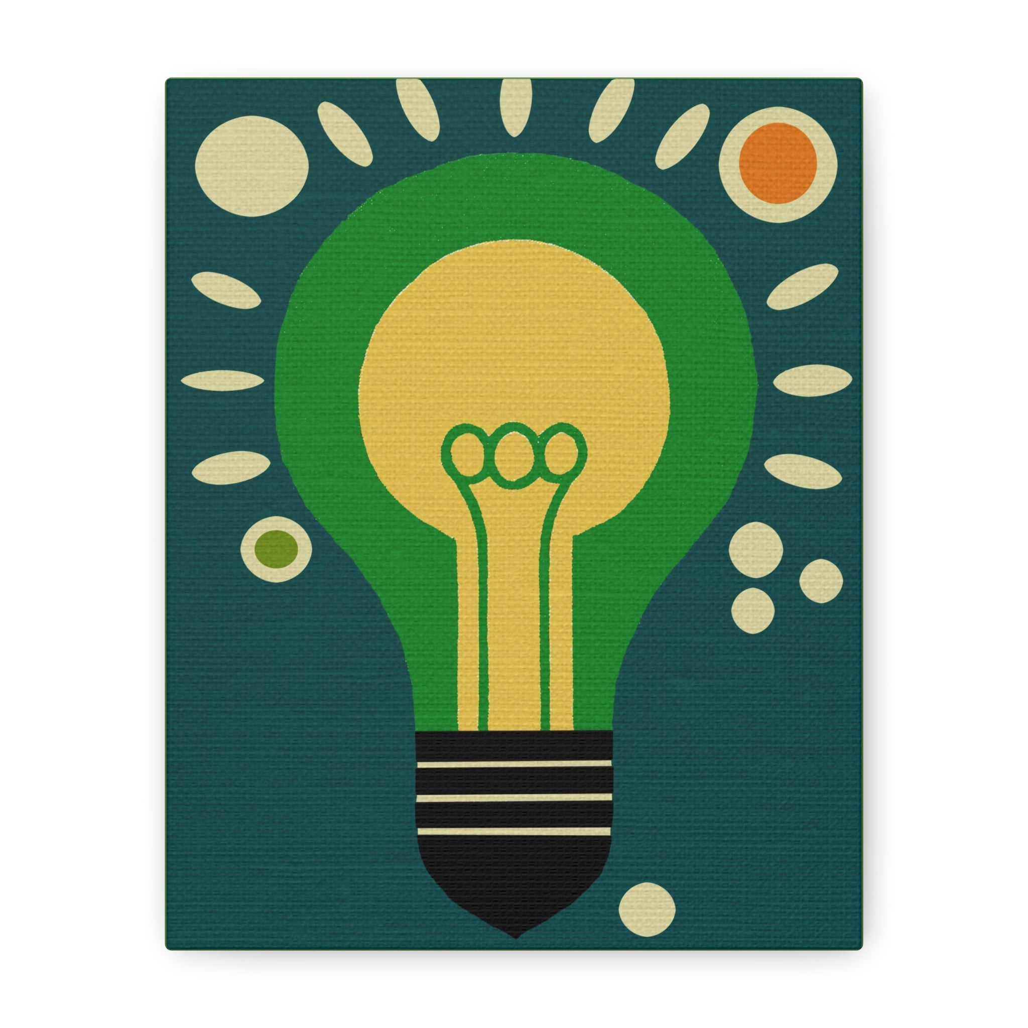 Midwest Modern Abstract Pop Art Style Idea Lightbulb Art - Matte Canvas, Stretched, 1.25" -  home decor, wall art, pop, lightbulb, ideas
