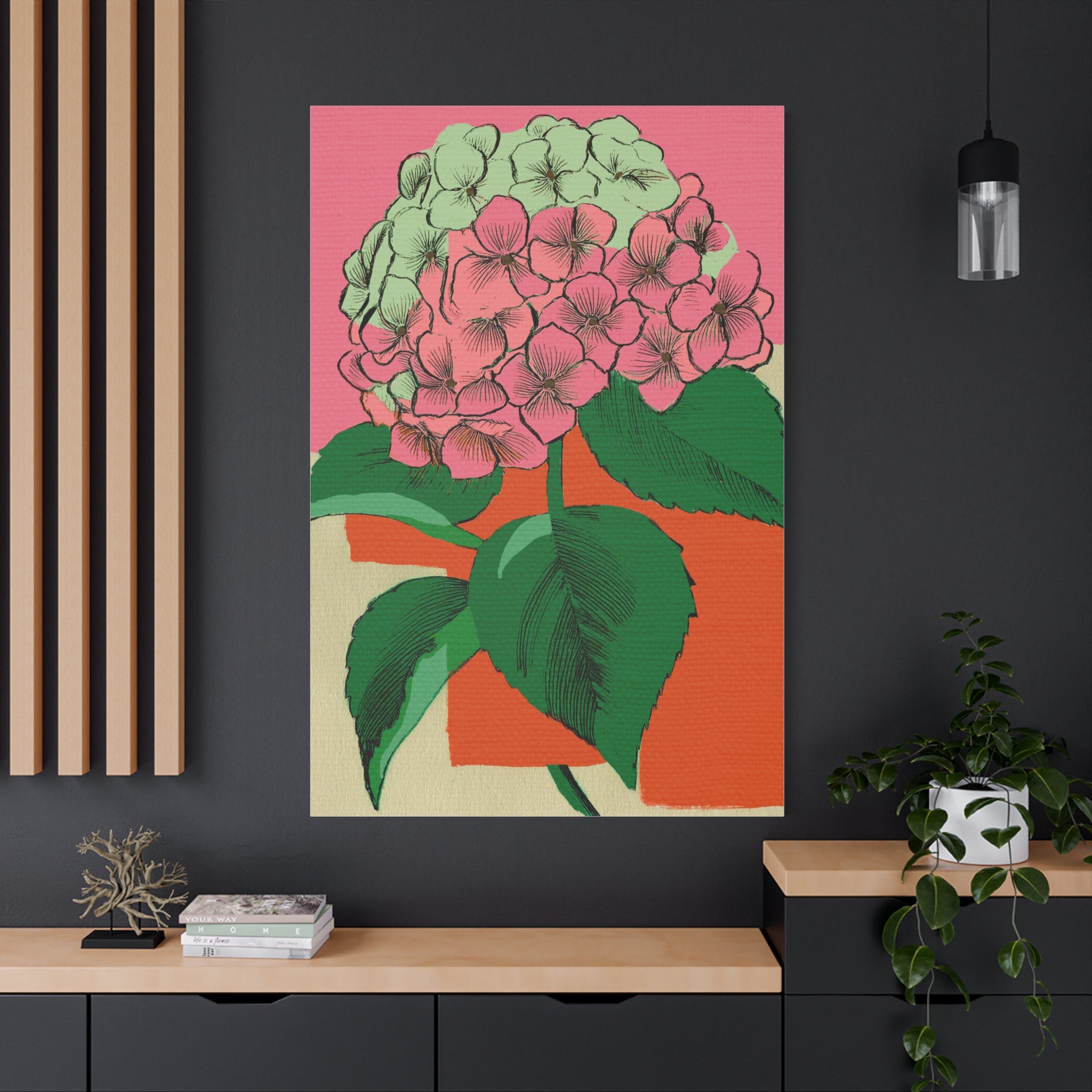 Modern Abstract Hydrangea Love - Matte Canvas, Stretched, 1.25"