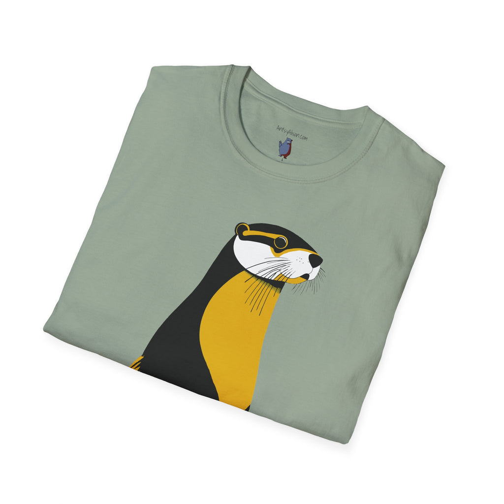 Looking for a Lazy River Graphic Art River Otter Tee - 100% Cotton T-Shirt